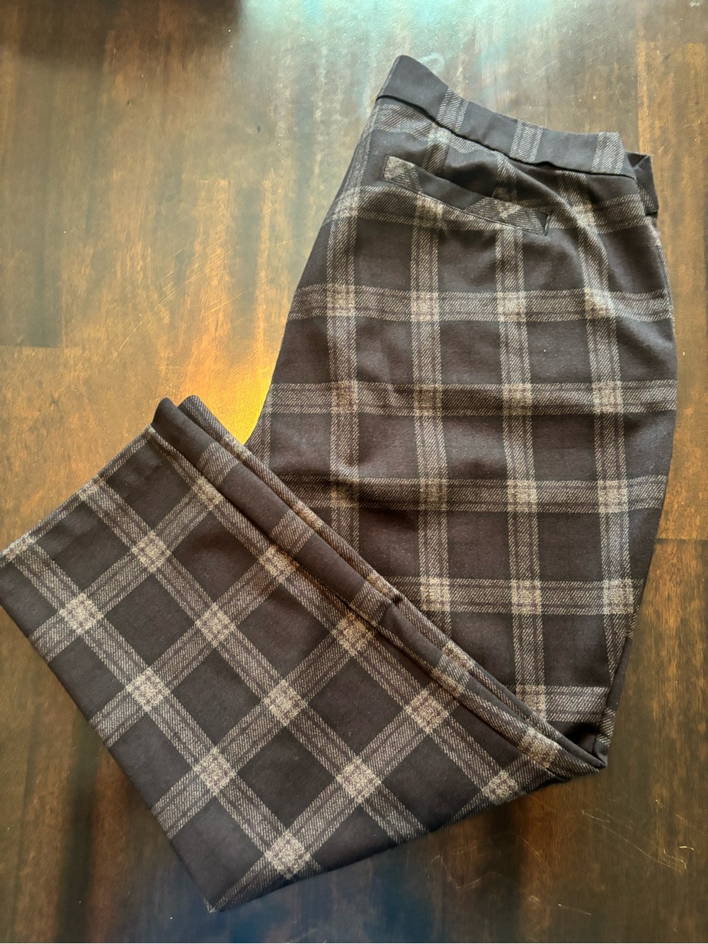 Women’s Democracy Black Plaid Stretch Dress Pants